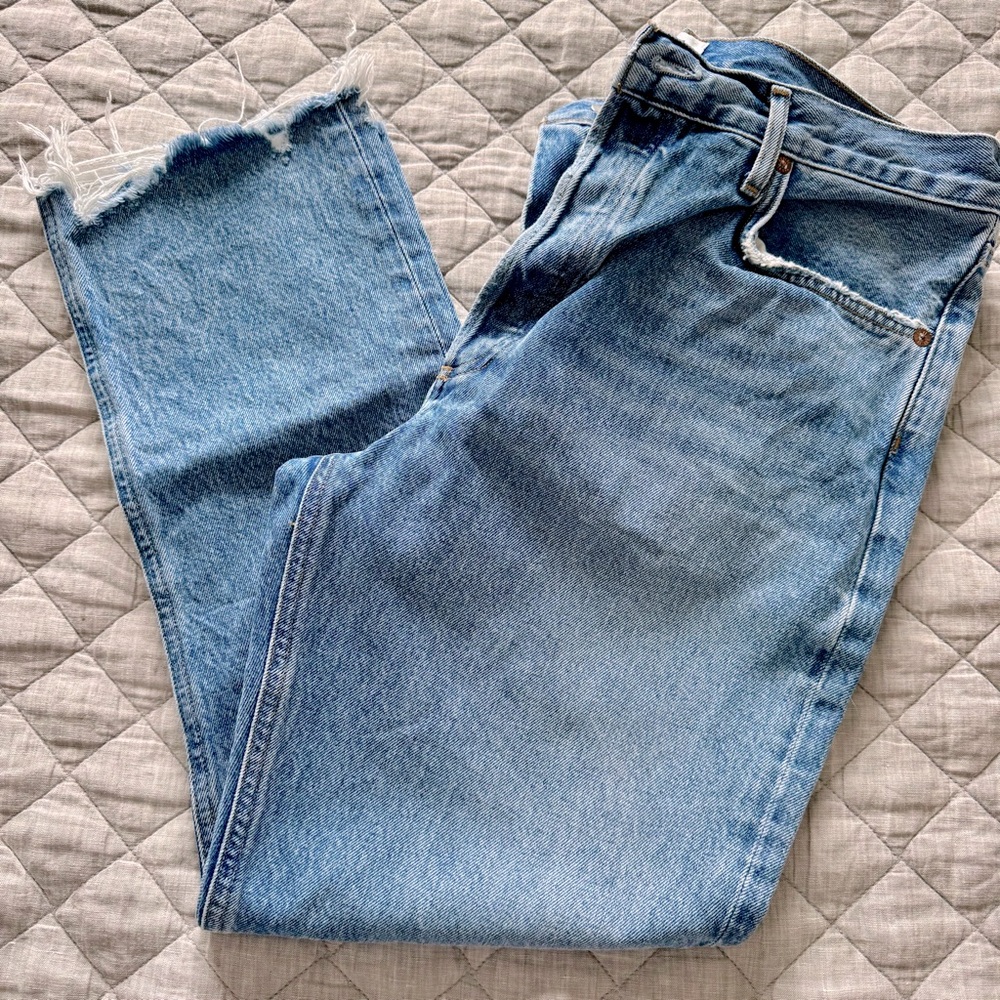 NEW AGOLDE Riley High Rise Straight Leg Crop Jeans Haven Denim Women’s 32